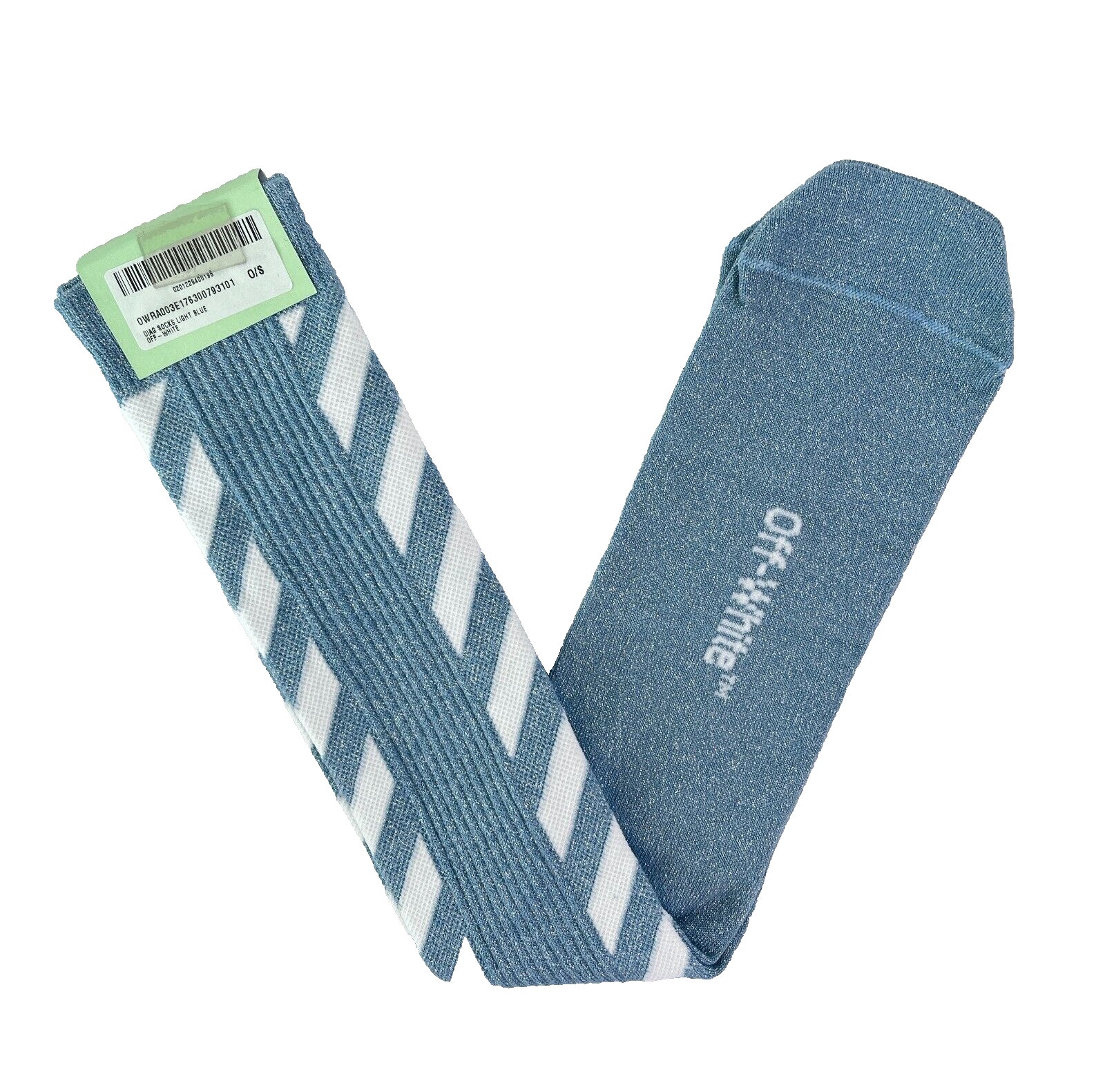 3-28 Off-White X Virgil Abloh Unisex Cotton Glitter Socks Blue White One Size